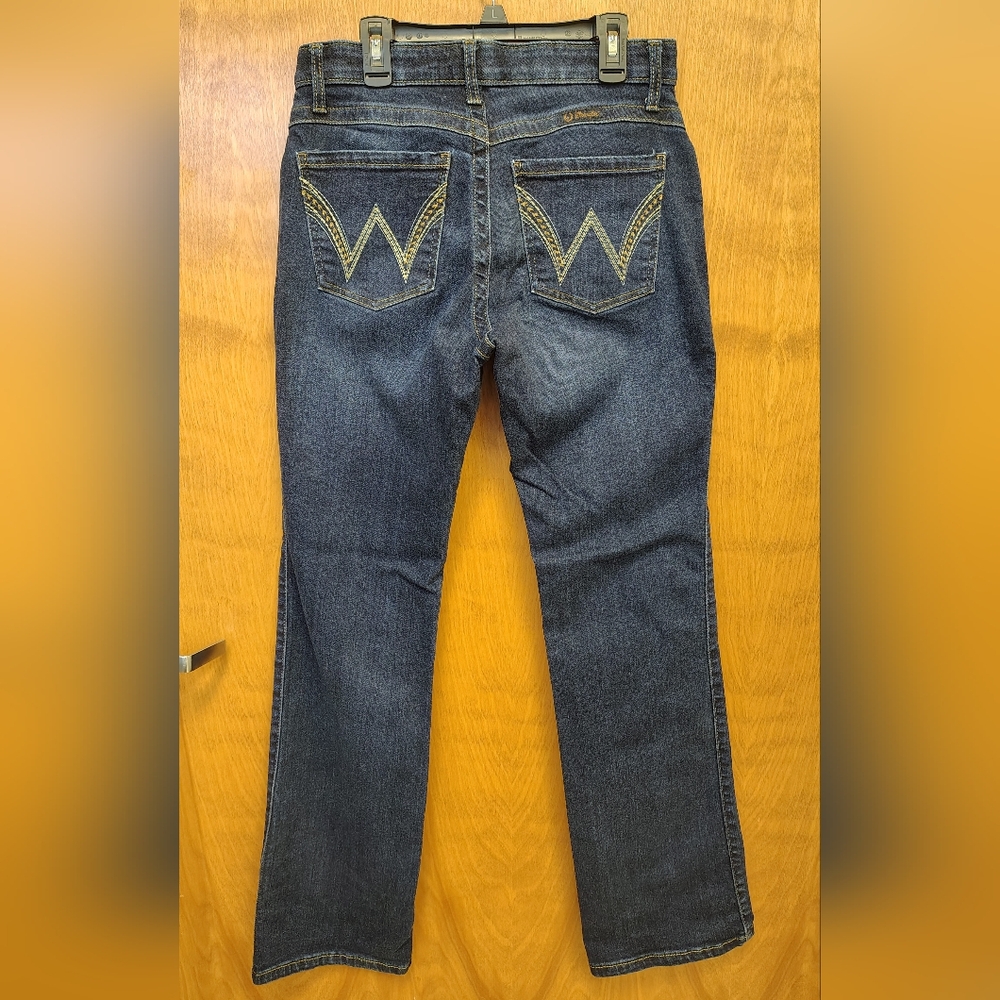 Wrangler Q Baby Ultimate Riding Jean Dark Wash Boot Cut Jeans - Picture 6 of 13